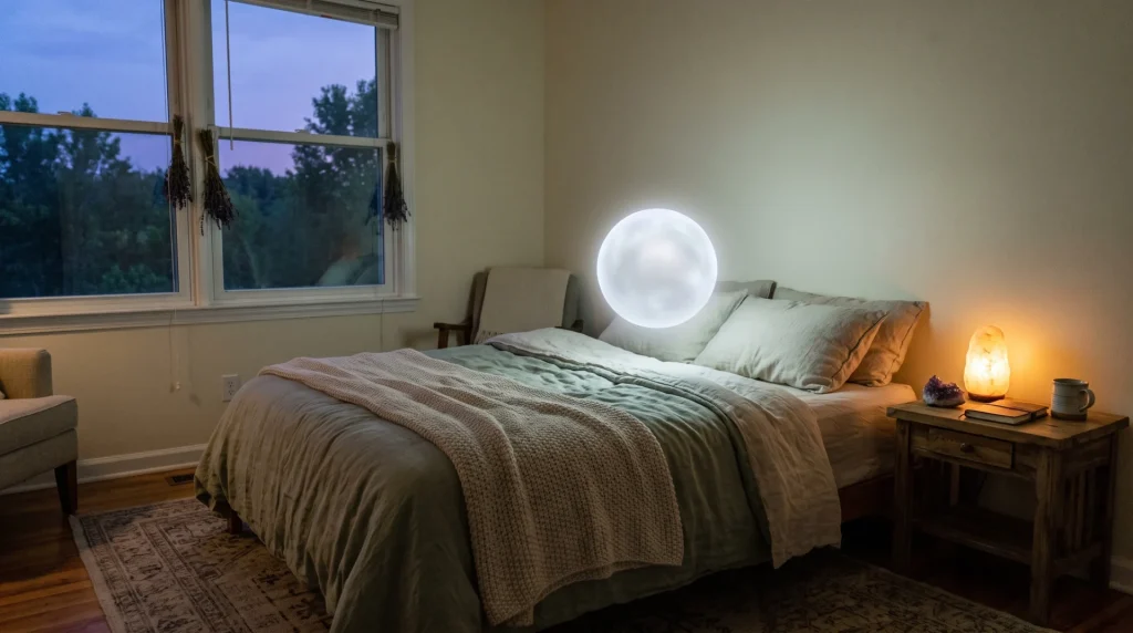 ver uma luz branca no quarto espiritual (AI Generated Image)